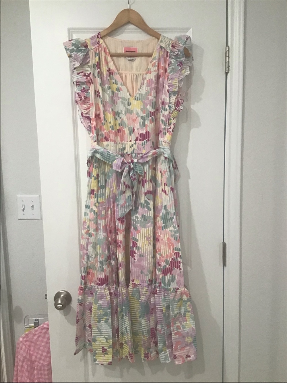 kate spade Pastel Floral Ruffle Midi Dress